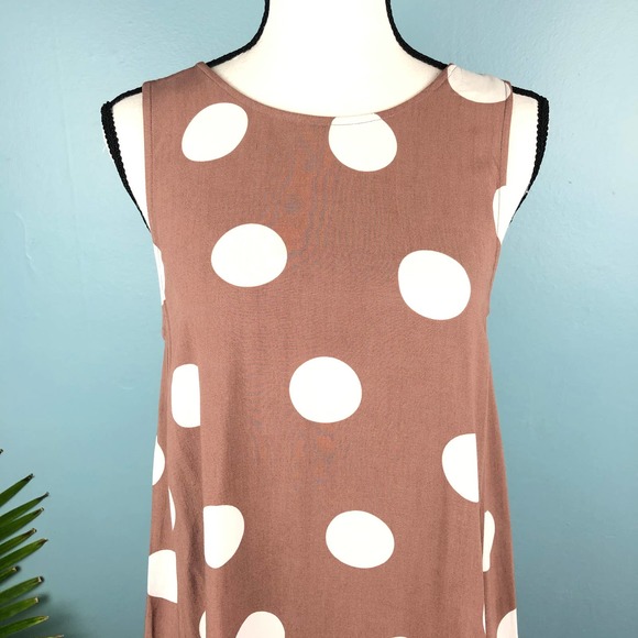 LOFT Brown Polka Dot Dress Drop Waist XS - Picture 11 of 13